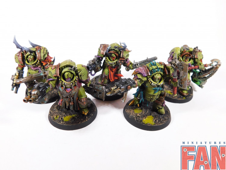 Warhammer 40000 Death Guard Blightlord Terminators (Pro-Painted)