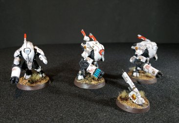 Warhammer 40k Tau Empire XV25 Stealth Battlesuits x3 (Tau Army item №7/9, Pro-Painted)