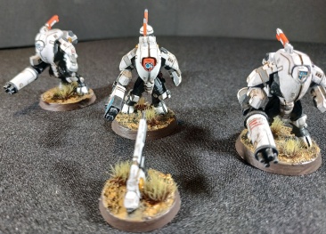 Warhammer 40k Tau Empire XV25 Stealth Battlesuits x3 (Tau Army item №7/9, Pro-Painted)