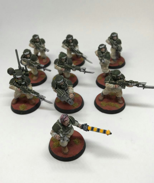 Warhammer 40k Astra Militarum Cadian Shock Troops x10 (99120105039) (Painted)