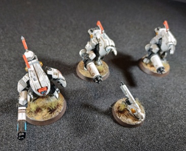 Warhammer 40k Tau Empire XV25 Stealth Battlesuits x3 (Tau Army item №8/9, Pro-Painted)