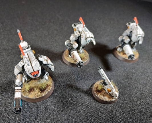 Warhammer 40k Tau Empire XV25 Stealth Battlesuits x3 (Tau Army item №8/9, Pro-Painted)