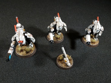 Warhammer 40k Tau Empire XV25 Stealth Battlesuits x3 (Tau Army item №8/9, Pro-Painted)