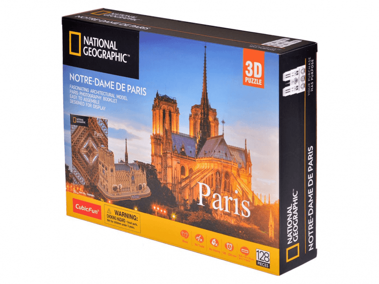 3D пазл National Geographic Нотр-Дам-де-Пари, 128 деталей