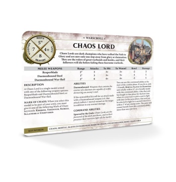 Warscroll Cards: Slaves to Darkness