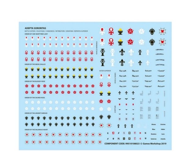 Warhammer 40000 Sisters of Battle Transfer Sheet