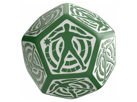 Игральный кубик D12 Hit Location, Green/White