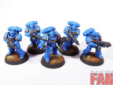 Warhammer 40k Space Marine Ultramarines Intercessor x5 (Pro-Painted)