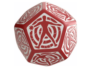 Игральный кубик D12 Hit Location, Red/White