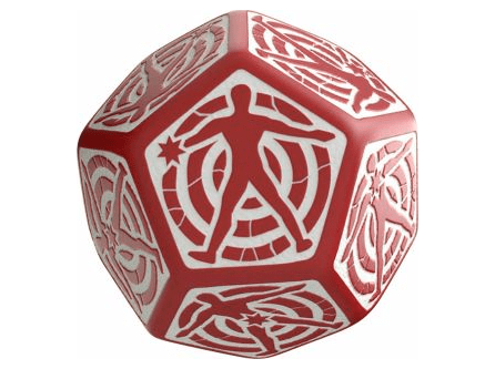 Игральный кубик D12 Hit Location, Red/White