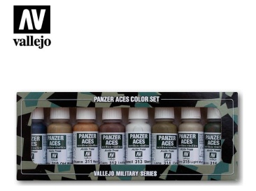 Набор красок Vallejo Panzer Aces: Wood, Leather and Stencil 70.123