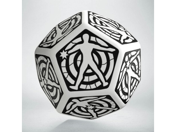 Игральный кубик D12 Hit Location, White/Black