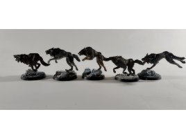 Space Wolves Fenrisian Wolves x5 (б/у, Painted)