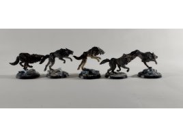 Space Wolves Fenrisian Wolves x5 (б/у, Painted)