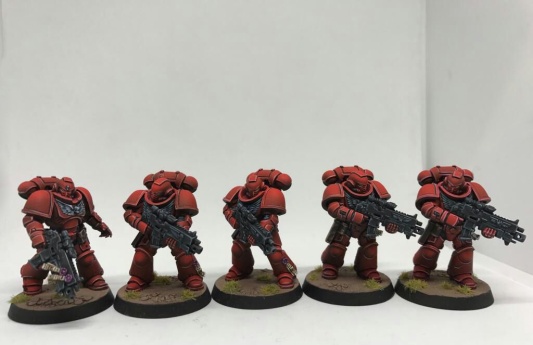 Warhammer 40k Blood Angels Primaris Intercessors x5 (Painted)
