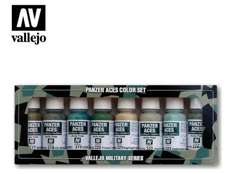 Набор красок Vallejo Panzer Aces: Allied Tank Crew Uniforms 70.126