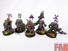Warhammer 40k Space Orks Nobz x5 (Pro-Painted)
