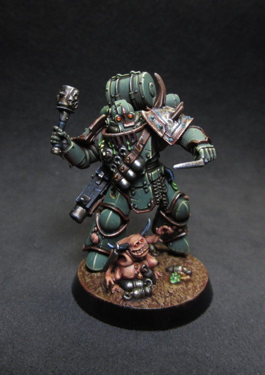 Warhammer 40k Death Guard Plague Marine With Grenade (Pro-Painted)