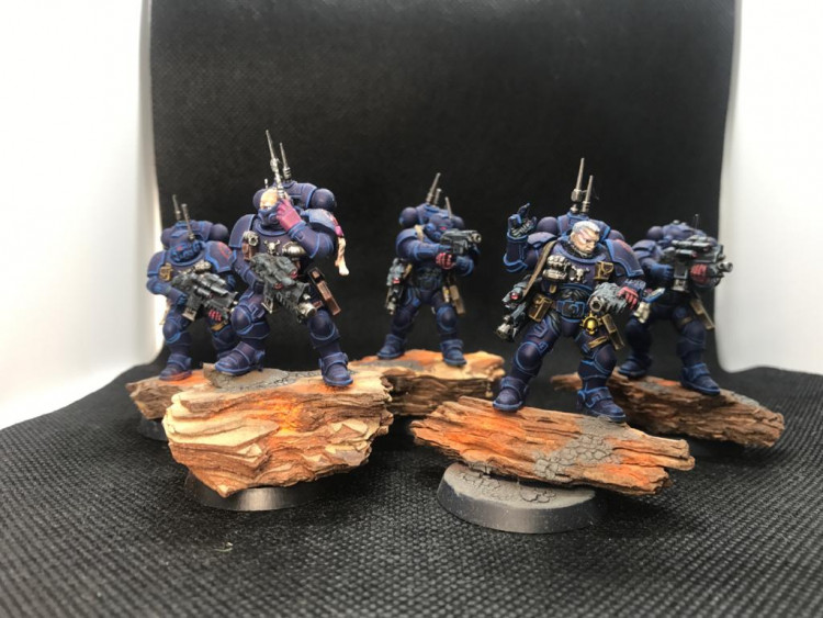 Warhammer 40k Crimson Fists Space Marines Infiltrators x5 (Pro-Painted)