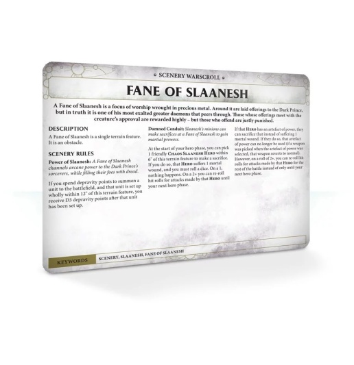 Warscroll Cards Hedonites of Slaanesh