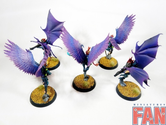 Warhammer 40k Dark Eldar / Drukhari Scourges x5 (Pro-Painted)