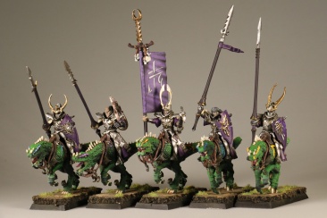 Warhammer Fantasy Dark Elf Cold One Knights x5 (Painted)
