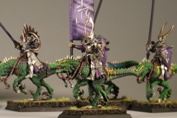 Warhammer Fantasy Dark Elf Cold One Knights x5 (Painted)