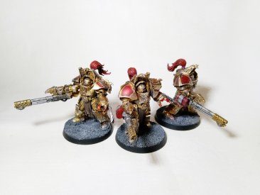 Warhammer 30k  40k FW Legio Custodes Aquilon Terminators with Infernus Firepikes x3 (Pro-Painted)