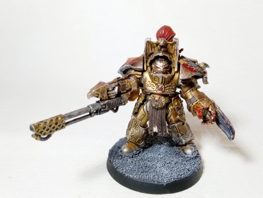Warhammer 30k  40k FW Legio Custodes Aquilon Terminators with Infernus Firepikes x3 (Pro-Painted)