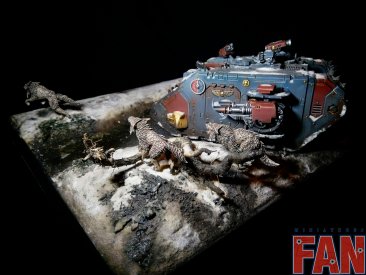 Warhammer 40k Space Wolves Land Raider (Pro-Painted, только сама модель без базы)