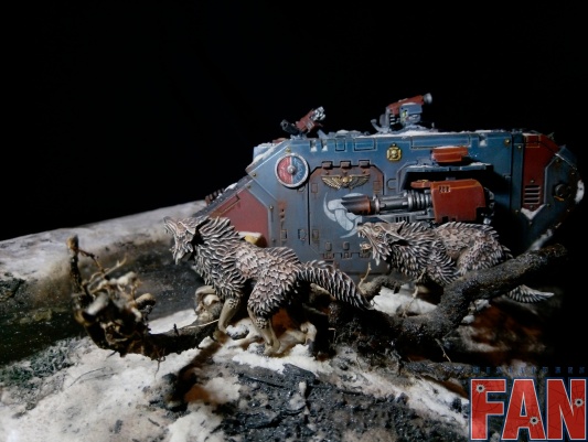 Warhammer 40k Space Wolves Land Raider (Pro-Painted, только сама модель без базы)