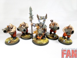 Warhammer Age Of Sigmar Ogor Mawtribes Tyrant and 4 Leadbelchers (Pro-Painted)