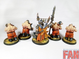 Warhammer Age Of Sigmar Ogor Mawtribes Tyrant and 4 Leadbelchers (Pro-Painted)