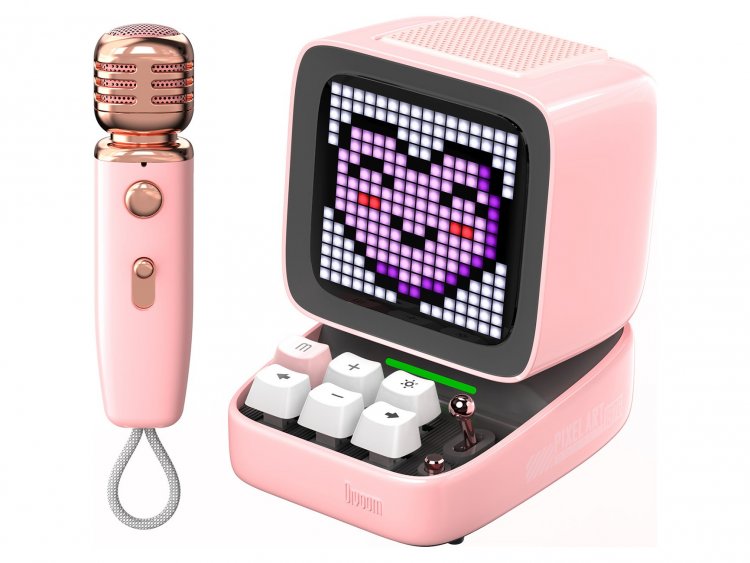 Портативная колонка с микрофоном Divoom Ditoo Mic, розовый