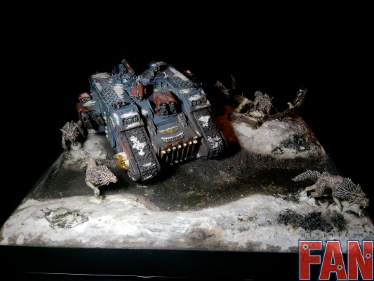 Warhammer 40k Space Wolves Land Raider &#039;&#039;The Hunt&#039;&#039; Diorama (Pro-Painted)