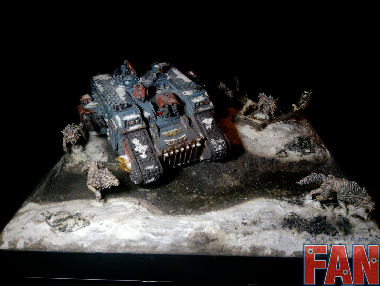 Warhammer 40k Space Wolves Land Raider ''The Hunt'' Diorama (Pro-Painted)