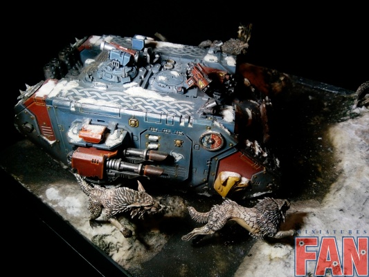 Warhammer 40k Space Wolves Land Raider &#039;&#039;The Hunt&#039;&#039; Diorama (Pro-Painted)