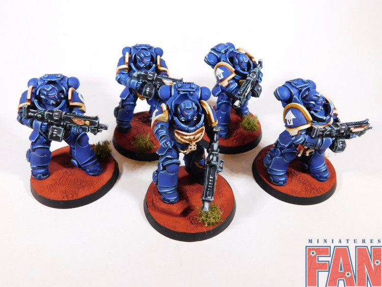 Warhammer 40k Ultramarines Heavy Intercessor Squad x5 (Pro-Painted)