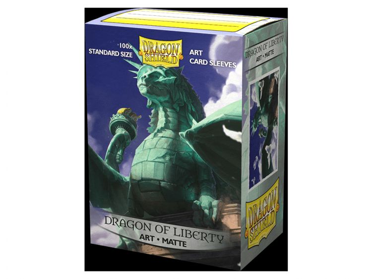 Протекторы Dragon Shield (100 шт., 63x88 мм): с рисунком Dragon of Liberty, матовые