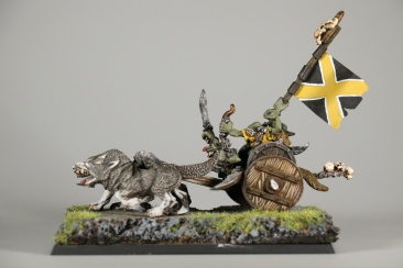 Warhammer Fantasy Battles Grot Wolf Chariot x1 (99810209018) (Metal, Painted)