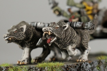 Warhammer Fantasy Battles Grot Wolf Chariot x1 (99810209018) (Metal, Painted)