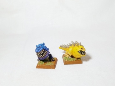Warhammer Fantasy AOS Orcs & Goblins Fanatics x2 + Squig Herder (Painted)