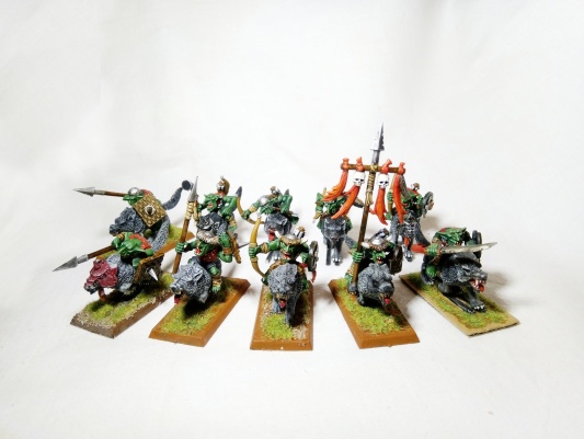Warhammer Fantasy Age of Sigmar Orcs &amp; Goblins Wolf Riders x10 (Pro-Painted)