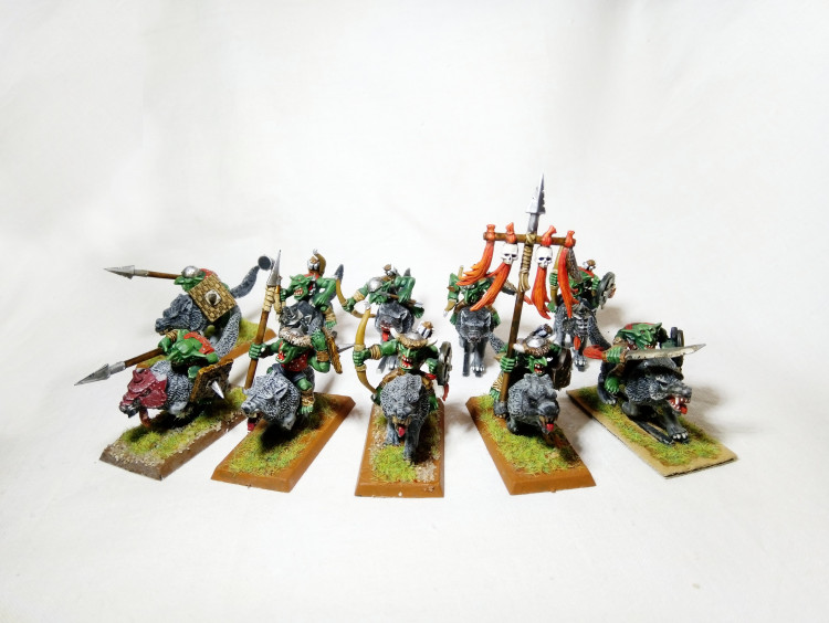 Warhammer Fantasy Age of Sigmar Orcs & Goblins Wolf Riders x10 (Pro-Painted)