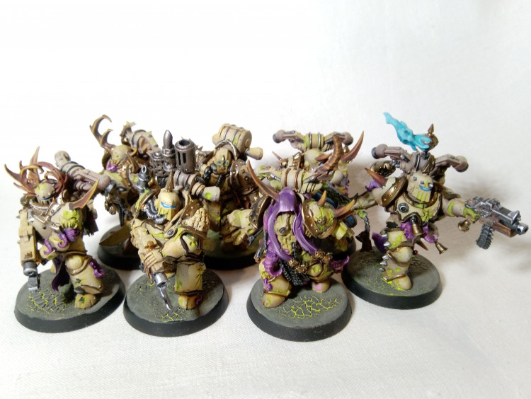 Warhammer 40k Death Guard Plague Marines x7 (Pro-Painted)