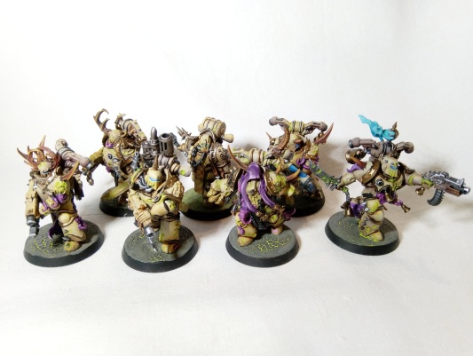 Warhammer 40k Death Guard Plague Marines x7 (Pro-Painted)