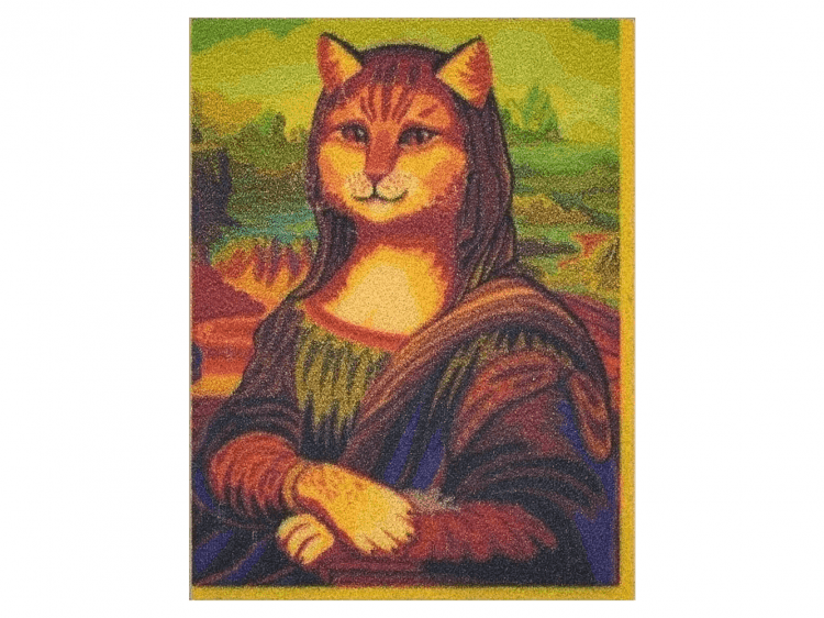 Деревянный значок Zufa «Кошка Мона Лиза»