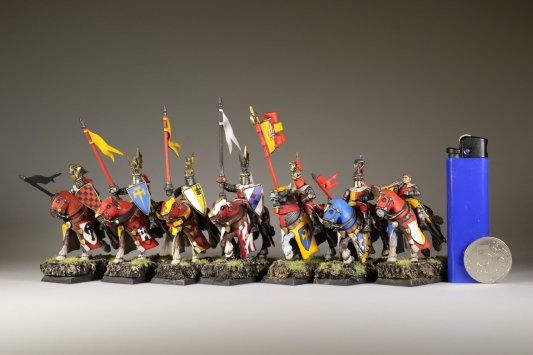 Warhammer Fantasy Battles Bretonnian Knights x7 (Painted)