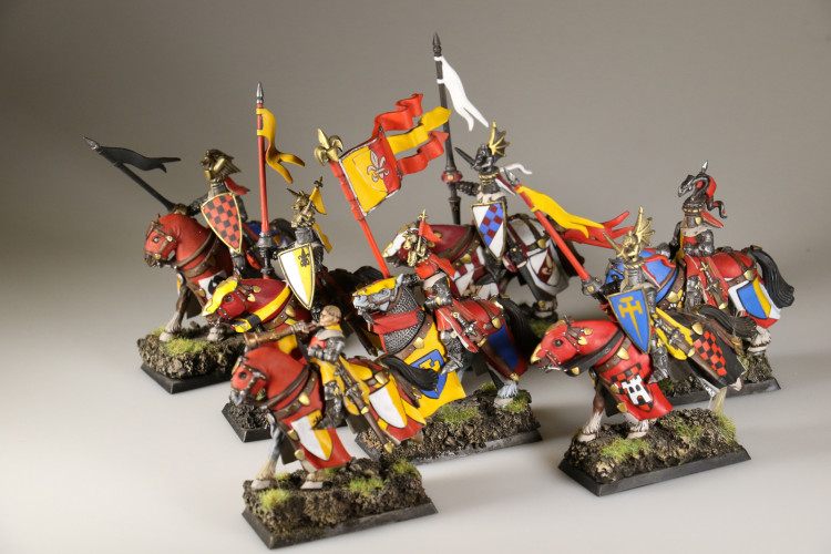 Warhammer Fantasy Battles Bretonnian Knights x7 (Painted)