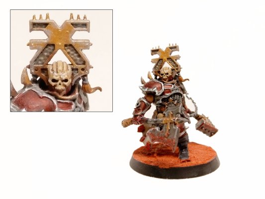 Warhammer Age of Sigmar Blades of Khorne Aspiring Deathbringer with Goreaxe and Skullhammer (Pro-Painted)